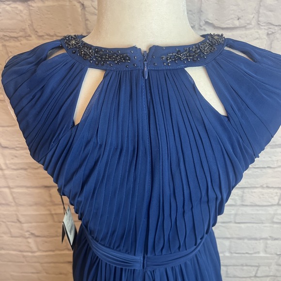 Adrianna Papell NWT Blue Formal Evening Shirred Special Occasion Dress Size 6 - Picture 9 of 11